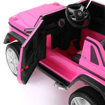 12V Pink Luxury Mercedes Maybach G650s Kids' 4x4 Ride-on SUV W/ Rubber Wheels, Music & RC.