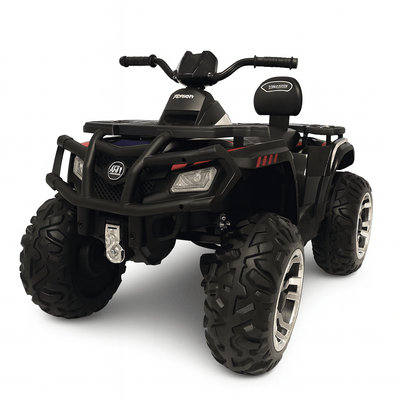 24V White Upgraded Titan Edition 4x4 Ride-On Quad ATV W/ EVA Rubber Wheels, Bluetooth Music & Lights.