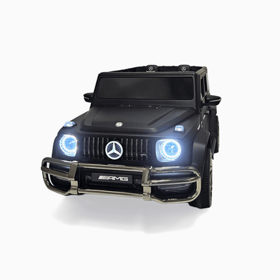 24V Exclusive Matte Black Mercedes Benz G63 2-Seater 4x4 Kids' Ride-on SUV W/ EVA Wheels, Leather Seats, Light-up Logo, BT & RC.