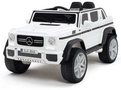 12V White Luxury Mercedes Maybach G650s Kids' 4x4 Ride-on SUV W/ Rubber Wheels, Music & RC.