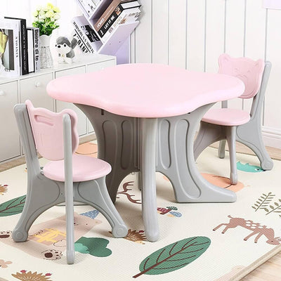 Kids & Toddlers Bear Edition Table & Chair Set W/ 2 Chairs and Storage Baskets.