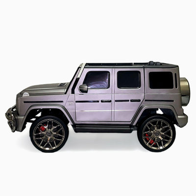 24V Exclusive Matte Grey Mercedes Benz G63 2-Seater 4x4 Kids' Ride-on SUV W/ EVA Wheels, Leather Seats, Light-up Logo, BT & RC.
