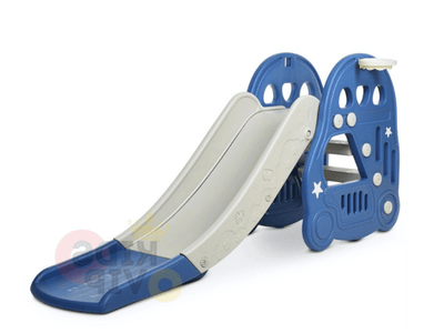 Kids' and Toddlers' Car Edition Interactive Indoor / Outdoor Playset W/ Slide, Closed Steps & Basketball Hoop.