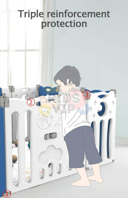 Grey 20 Panels Indoor/Outdoor Foldable Playpen, Fence, Interactive Safety Play Yard  for Toddlers and Infants.