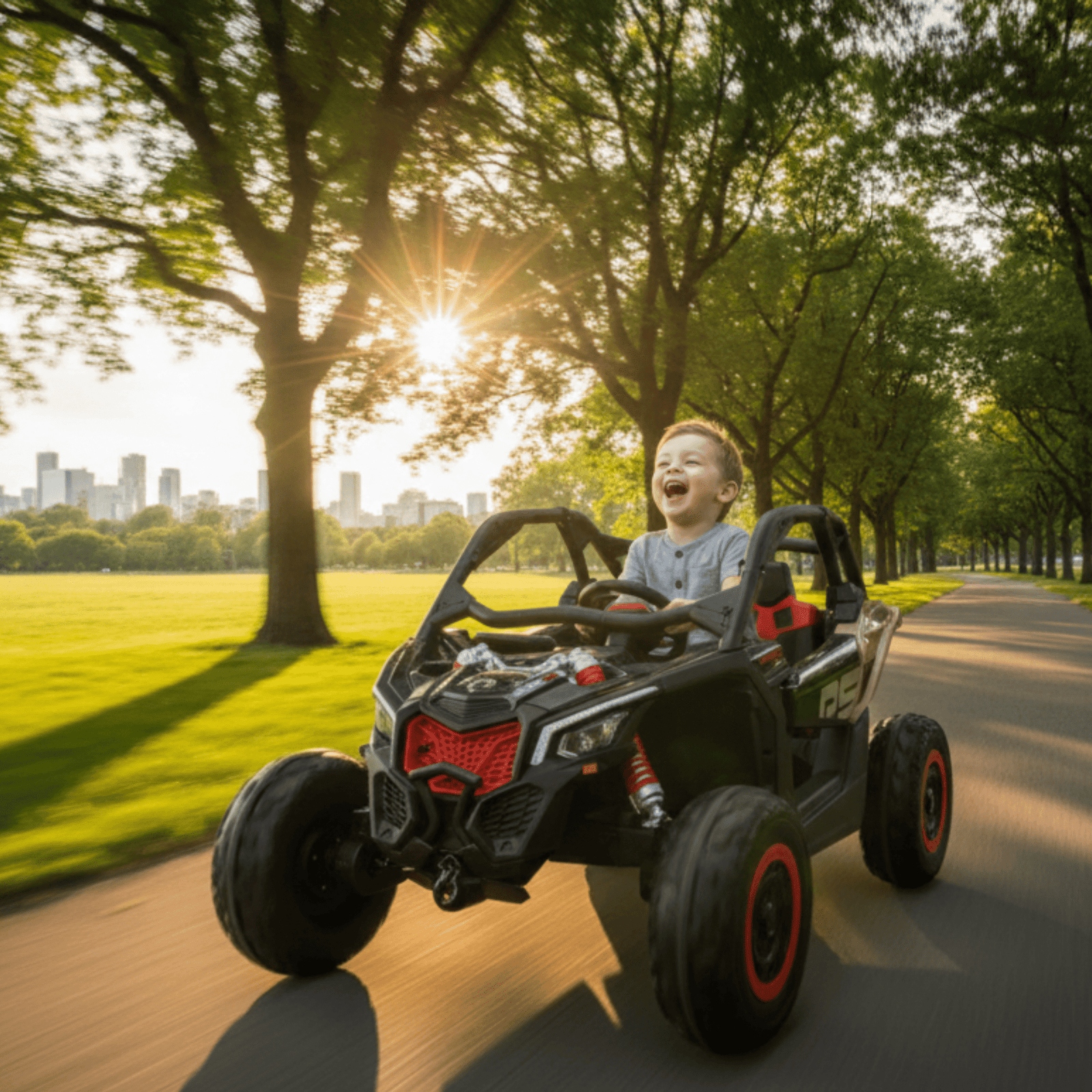 Black Licensed LX Performance Edition 2x24V Can-Am Maverick 4WD Double 24V Battery Pack, 2-Seater Kids' Buggy W/ Music, EVA Rubber Wheels, Leather Seats & RC.