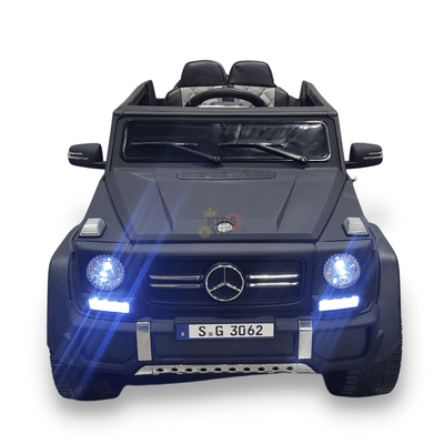 12V Matte Black Luxury Mercedes Maybach G650s Kids' 4x4 Ride-on SUV W/ Rubber Wheels, Music & RC.