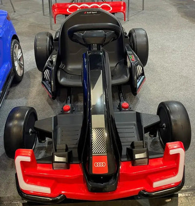 24V Red Newest Upgraded Audi Drifting Go Kart W/ 180° Drift, Bluetooth Music & Lights.