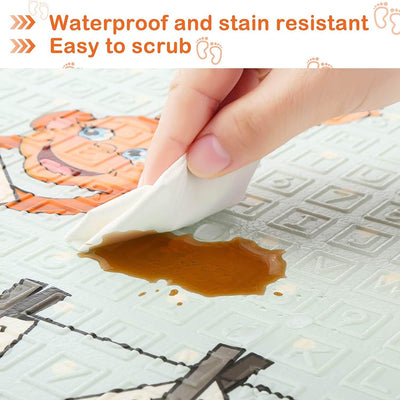 Luxury Indoor/ Outdoor Double Sided Foldable Waterproof Foam Play Mat -  Puzzles Edition - 200x180x1cm.