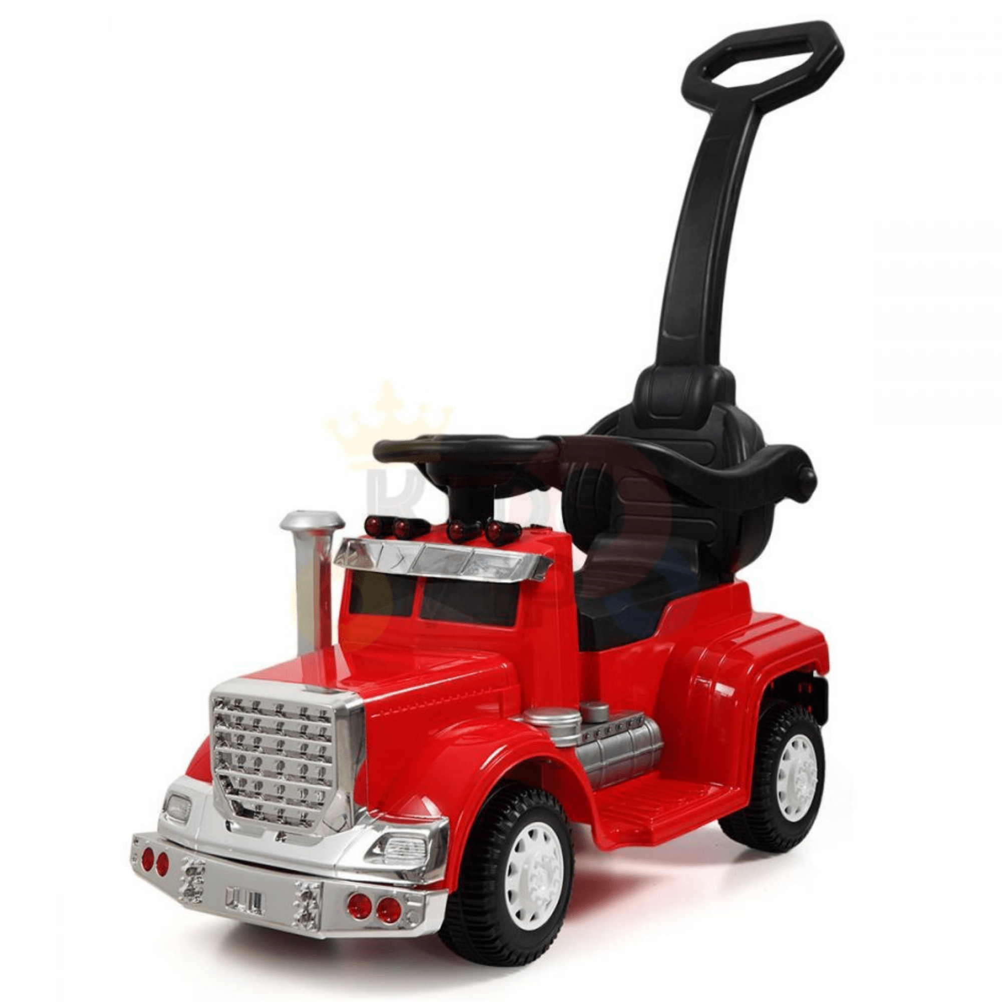 6V Red Big Rig Edition 3-in-1 Convertible Ride-on Truck and Push-Car W/ Remote Control.