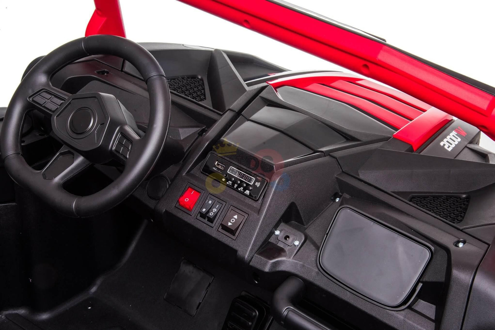 Red 2-Seater XXL Edition Blade BT 24V/4WD Kids' Exclusive Buggy/UTV With Rubber Wheels, Leather Seats, Music & RC.