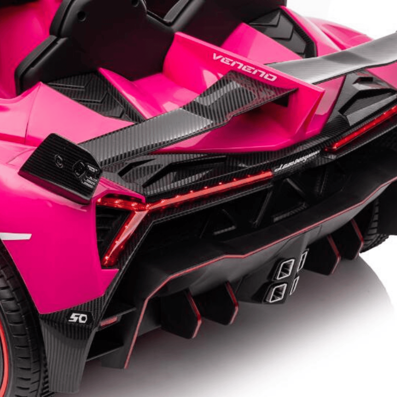 12V Pink Lamborghini Veneno 4X4 Limited Edition Ride-on Car W/ EVA Rubber Wheels, Bluetooth & RC.