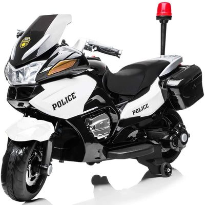 24V Police Officer Edition Kids' Motorcycle W/ Rubber Wheels, Emergency Siren, Lights & Music.