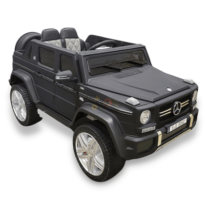 12V Matte Black Luxury Mercedes Maybach G650s Kids' 4x4 Ride-on SUV W/ Rubber Wheels, Music & RC.