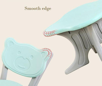 Kids & Toddlers Bear Edition Table & Chair Set W/ 2 Chairs and Storage Baskets.