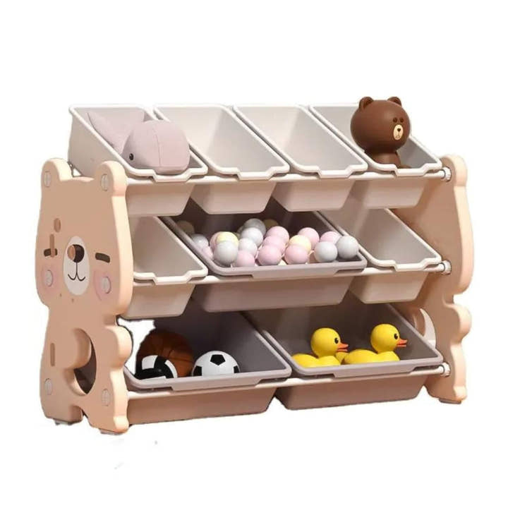 Kids and Toddlers Bear Edition Mini Toy Storage / Organizer with Bins.