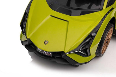 Green Complete Edition Lamborghini Sian 3-in-1 Push Car / Stroller W/ Detachable Handle, Safety Guards, Lights & Music.