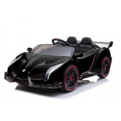 12V Black Lamborghini Veneno 4X4 Limited Edition Ride-on Car W/ EVA Rubber Wheels, Bluetooth & RC.