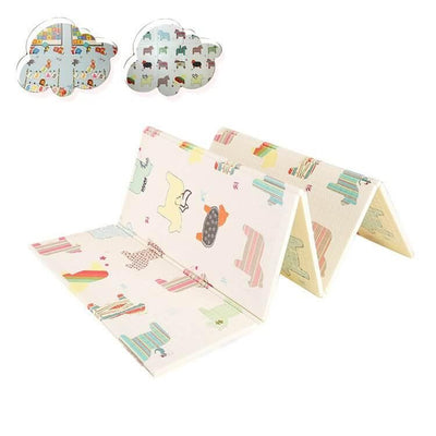 Luxury Indoor/ Outdoor Double Sided Foldable Waterproof Foam Play Mat -  Puzzles Edition - 200x180x1cm.