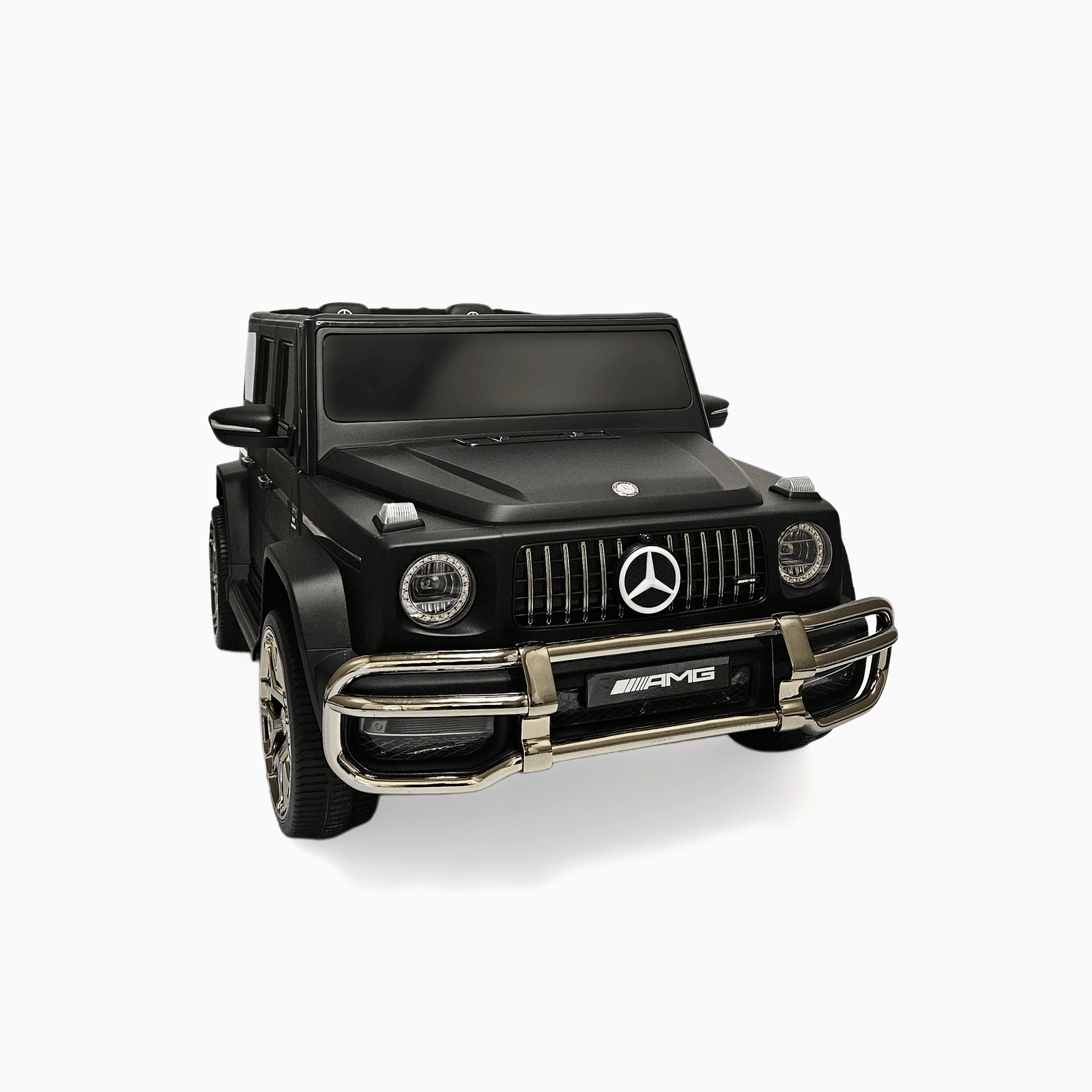 24V Exclusive Matte Black Mercedes Benz G63 2-Seater 4x4 Kids' Ride-on SUV W/ EVA Wheels, Leather Seats, Light-up Logo, BT & RC.