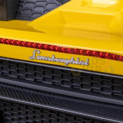 12V Yellow Lamborghini Huracan Licensed Sport Edition 4X4 Ride-On Car W/ Rubber Wheels, Bluetooth & RC.