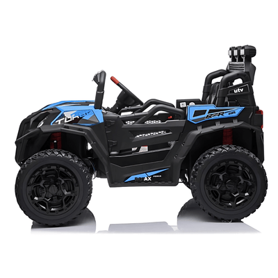 12V Blue Junior Sport Utility Kids’ 4x4 Ride-On UTV Buggy W/ Rubber Wheels, Music & RC.
