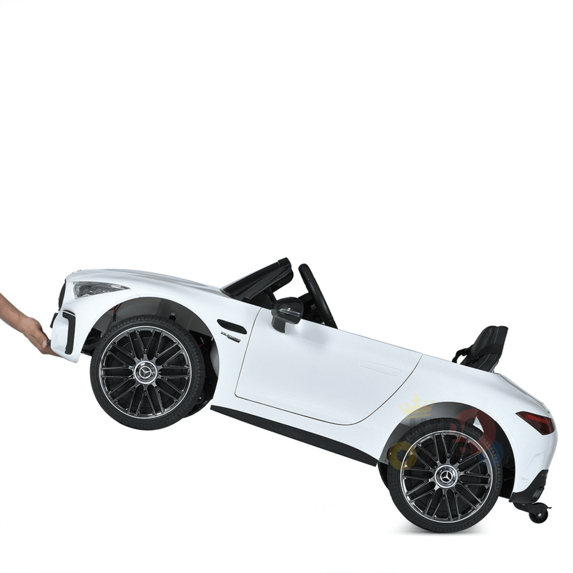 12V White Mercedes Benz SL63 Kids' Exclusive 4X4 Ride-On Car W/ EVA Rubber Wheels, Music & RC.