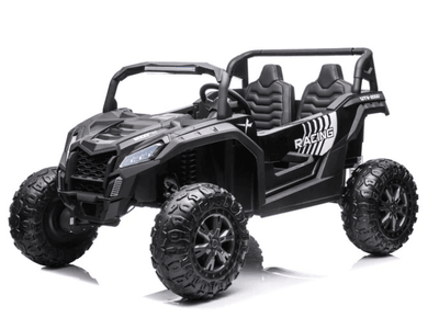 Black 2-Seater XXL Edition Blade BT 24V/4WD Kids' Exclusive Buggy/UTV With Rubber Wheels, Leather Seats, Music & RC.
