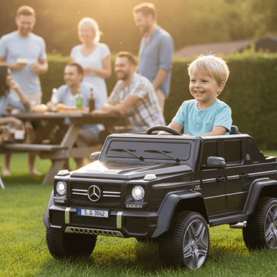 12V Matte Black Luxury Mercedes Maybach G650s Kids' 4x4 Ride-on SUV W/ Rubber Wheels, Music & RC.