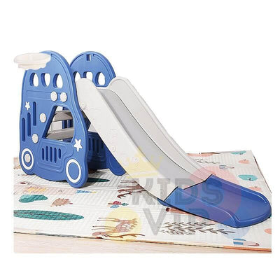 Kids' and Toddlers' Car Edition Interactive Indoor / Outdoor Playset W/ Slide, Closed Steps & Basketball Hoop.