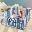 Blue 16 Panels Indoor/Outdoor Foldable Playpen, Fence, Interactive Safety Play Yard  for Toddlers and Infants.