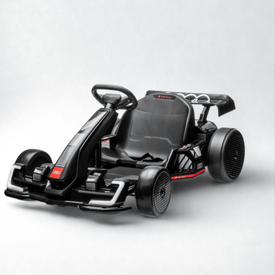 24V Black Newest Upgraded Audi Drifting Go Kart W/ 180° Drift, Bluetooth Music & Lights.