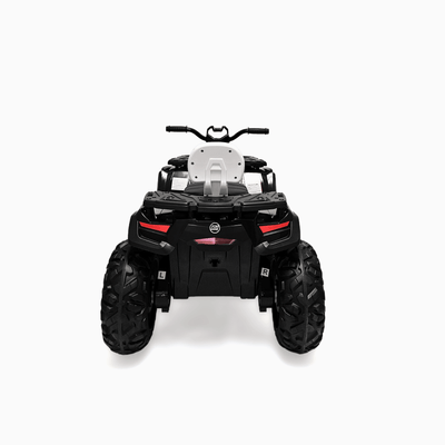 24V White Upgraded Titan Edition 4x4 Ride-On Quad ATV W/ EVA Rubber Wheels, Bluetooth Music & Lights.