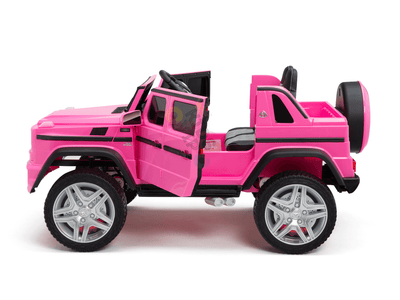 12V Pink Luxury Mercedes Maybach G650s Kids' 4x4 Ride-on SUV W/ Rubber Wheels, Music & RC.