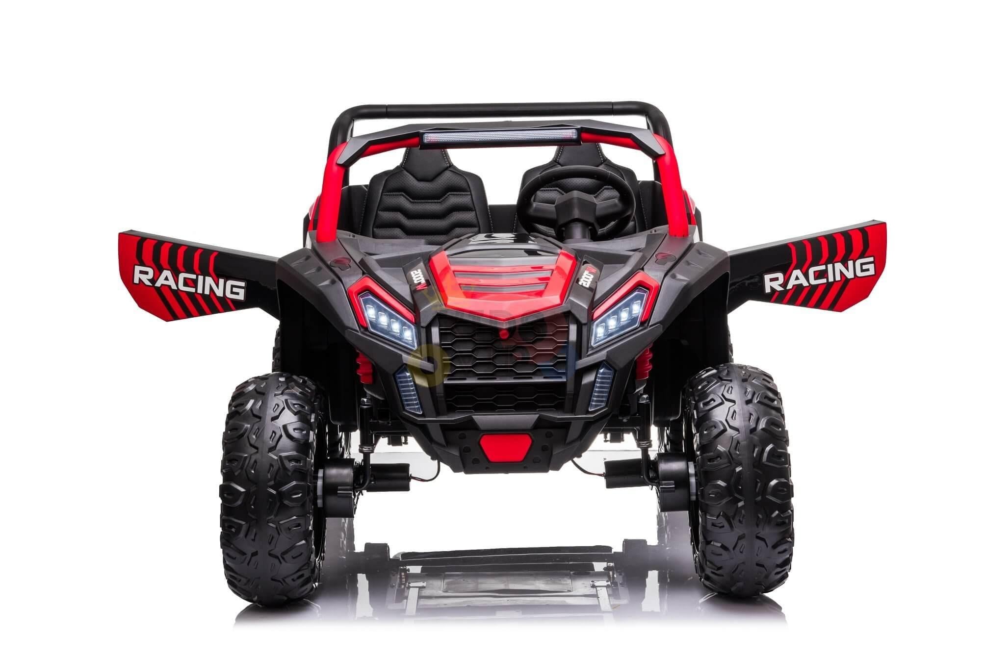 Red 2-Seater XXL Edition Blade BT 24V/4WD Kids' Exclusive Buggy/UTV With Rubber Wheels, Leather Seats, Music & RC.
