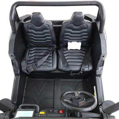Black 2-Seater XXL Edition Blade BT 24V/4WD Kids' Exclusive Buggy/UTV With Rubber Wheels, Leather Seats, Music & RC.