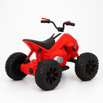 Red Sport Utility Edition 24V Ride-on Quad For Kids With Rubber Wheels, Leather Seat & Music.