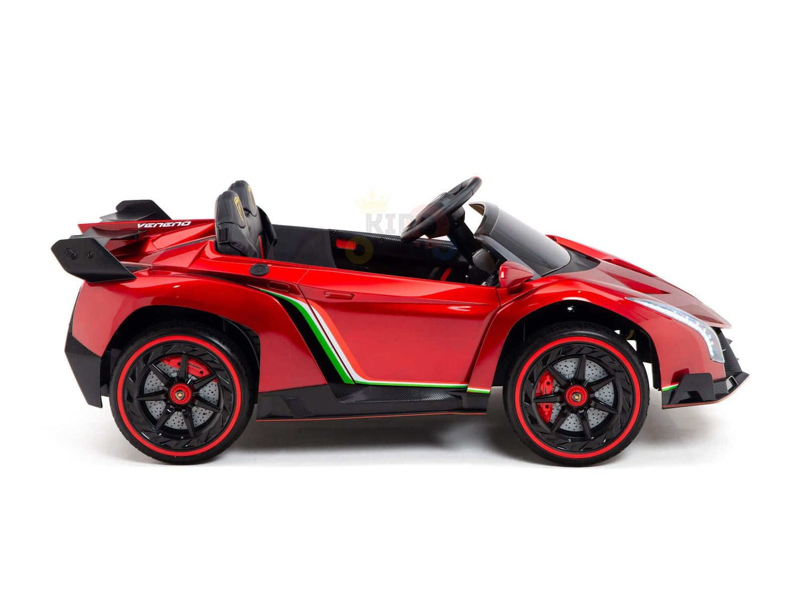 12V Red Lamborghini Veneno 4X4 Limited Edition Ride-on Car W/ EVA Rubber Wheels, Bluetooth & RC.