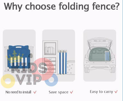 Blue 20 Panels Indoor/Outdoor Foldable Playpen, Fence, Interactive Safety Play Yard  for Toddlers and Infants.