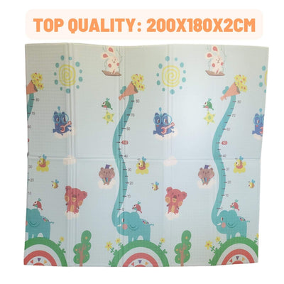 XL Luxury Indoor/ Outdoor Double Sided Foldable Waterproof Foam Play Mat - 200x180x2cm.