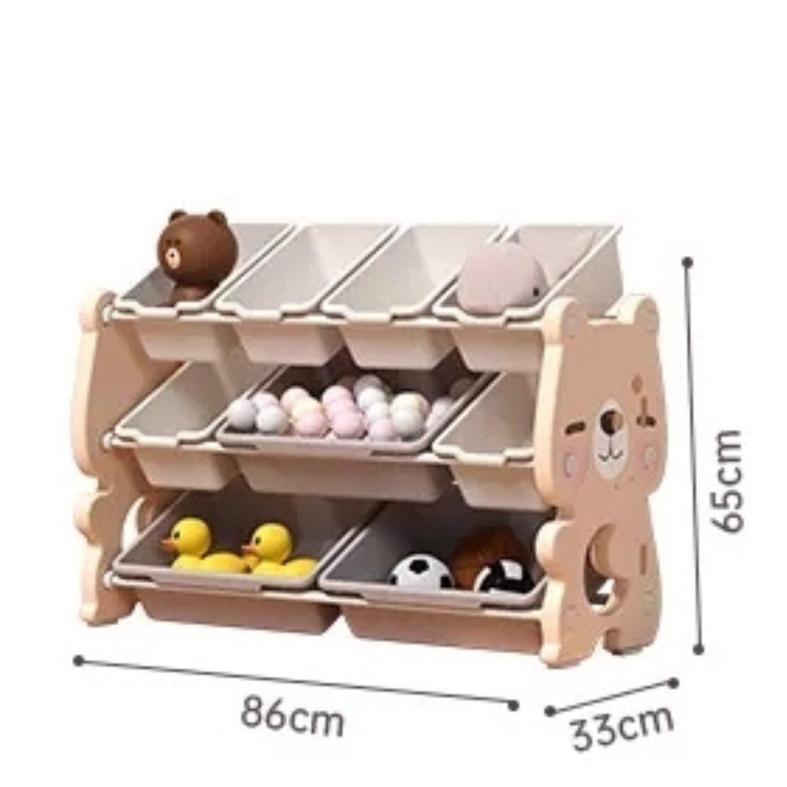 Kids and Toddlers Bear Edition Mini Toy Storage / Organizer with Bins.