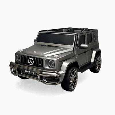 24V Exclusive Matte Grey Mercedes Benz G63 2-Seater 4x4 Kids' Ride-on SUV W/ EVA Wheels, Leather Seats, Light-up Logo, BT & RC.