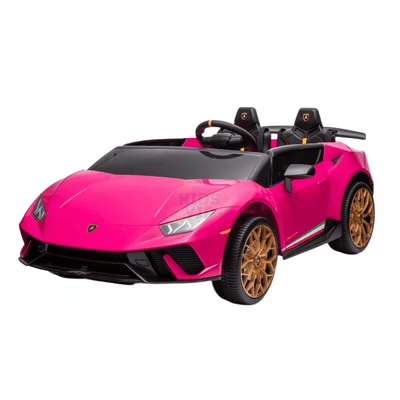 Pink 24V Lamborghini Huracan 4x4/AWD 2-Seater Licensed Ride-On Car W/ EVA Rubber Wheels, Music, RC.