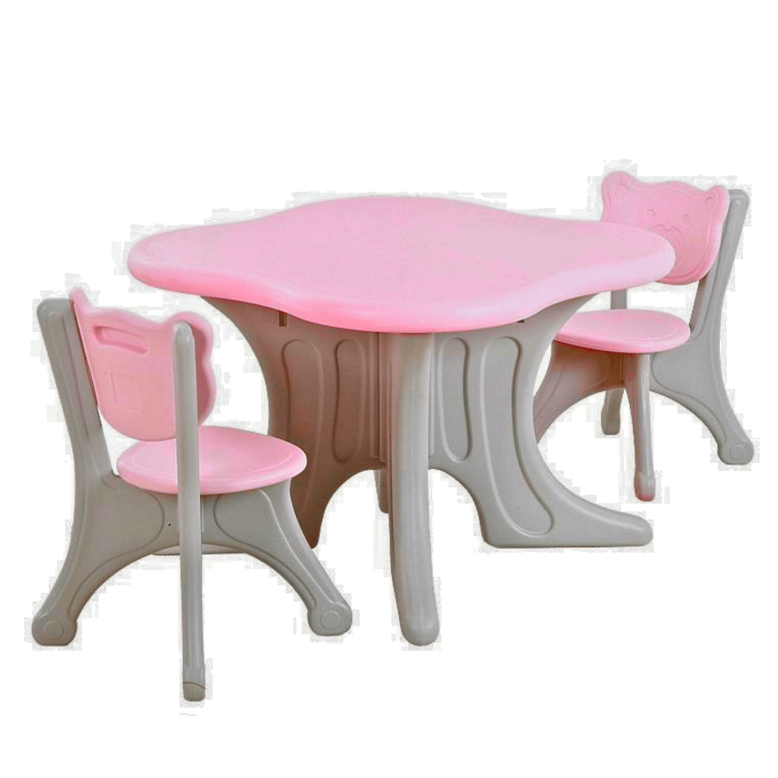 Kids & Toddlers Bear Edition Table & Chair Set W/ 2 Chairs and Storage Baskets.