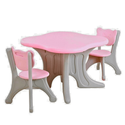 Kids & Toddlers Bear Edition Table & Chair Set W/ 2 Chairs and Storage Baskets.