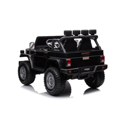 24V Black 2-Seater Premium Edition Toyota 4x4 Truck for Kids W/ EVA Rubber Wheels, Music & RC.