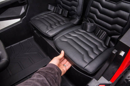 White 2-Seater XXL Edition Blade BT 24V/4WD Kids' Exclusive Buggy/UTV With Rubber Wheels, Leather Seats, Music & RC.