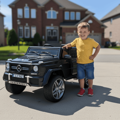 12V Matte Black Luxury Mercedes Maybach G650s Kids' 4x4 Ride-on SUV W/ Rubber Wheels, Music & RC.
