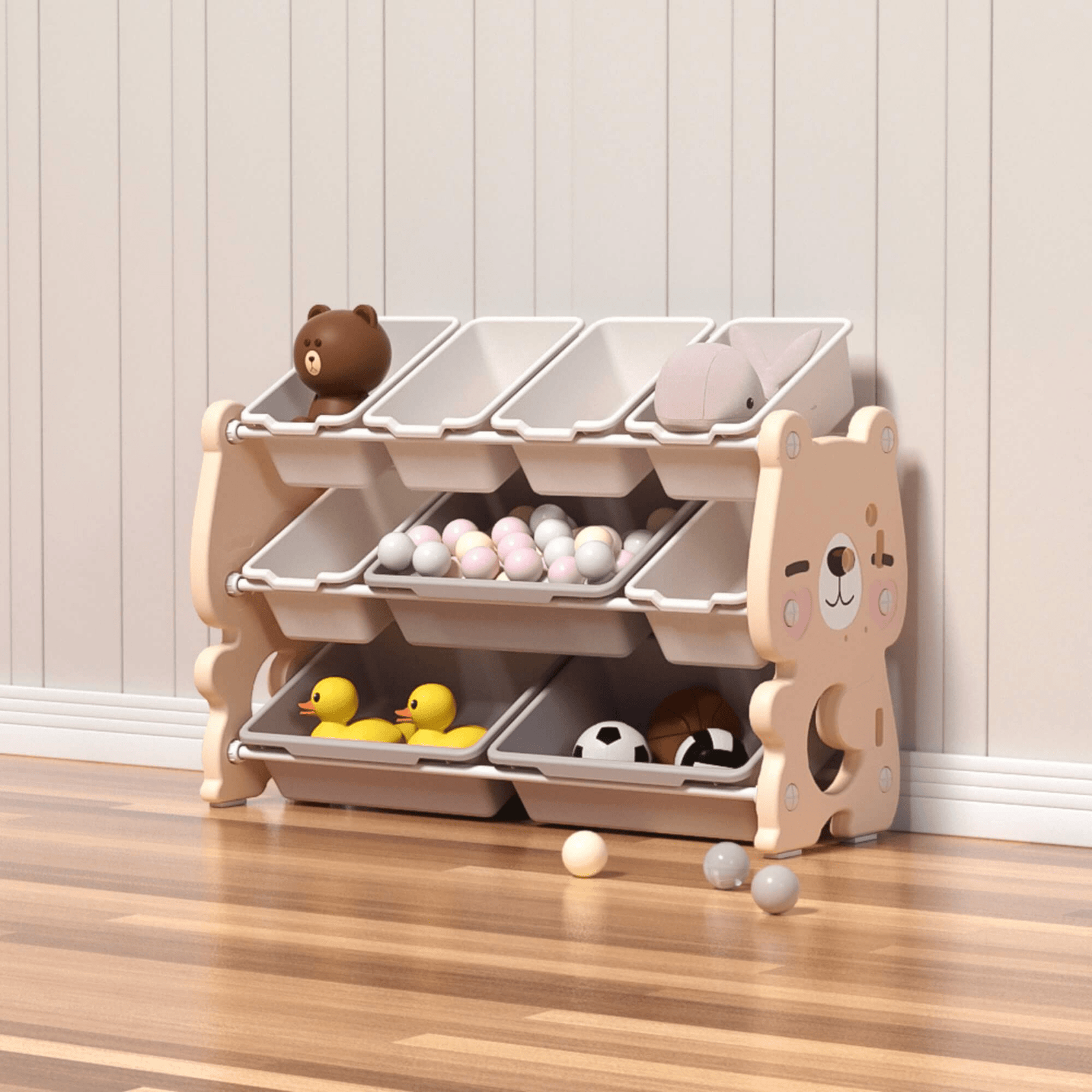 Kids and Toddlers Bear Edition Mini Toy Storage / Organizer with Bins.