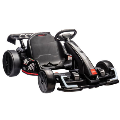 24V Black Newest Upgraded Audi Drifting Go Kart W/ 180° Drift, Bluetooth Music & Lights.