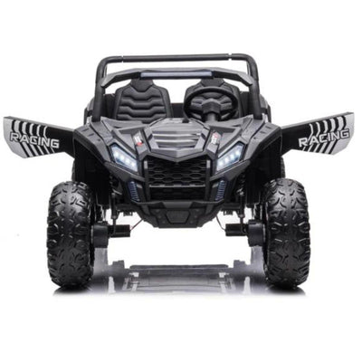 Black 2-Seater XXL Edition Blade BT 24V/4WD Kids' Exclusive Buggy/UTV With Rubber Wheels, Leather Seats, Music & RC.